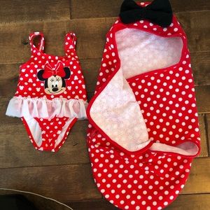 Minnie Mouse swim suit/towel